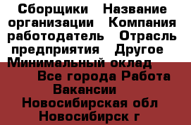 Сборщики › Название организации ­ Компания-работодатель › Отрасль предприятия ­ Другое › Минимальный оклад ­ 25 000 - Все города Работа » Вакансии   . Новосибирская обл.,Новосибирск г.